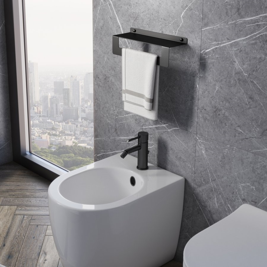 Gedy - lentyna su rankšluosčių laikikliu CLEO 30 cm matinė juoda