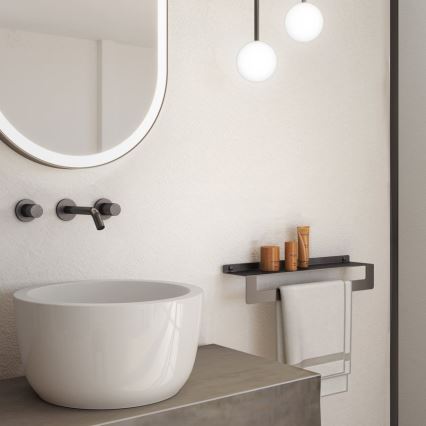 Gedy - Lentynėlė su rankšluosčių laikikliu CLEO 50 cm metalinė pilka