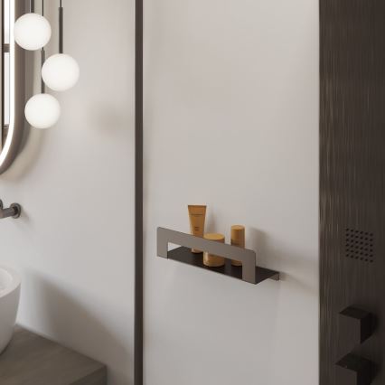 Gedy - Lentynėlė su rankšluosčių laikikliu CLEO 50 cm metalinė pilka