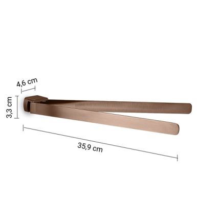 Gedy - pasukama sieninė rankšluosčių kabykla PIRENEI, 36 cm, bronzinė