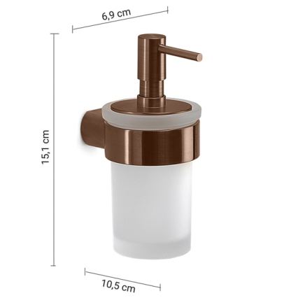 Gedy - PIRENEI sieninis muilo dozatorius, 140 ml, pieninis stiklas / bronzos spalva