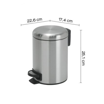 Gedy - POTTY 3 l šiukšlių dėžė su lėtai užsidarančiu dangčiu, nerūdijančio plieno