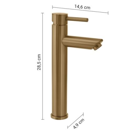 Gedy - Praustuvo maišytuvas ALTO 28,5 cm auksinis