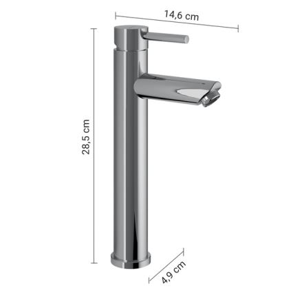 Gedy - Praustuvo maišytuvas ALTO HIGH 28,5 cm blizgus chromas
