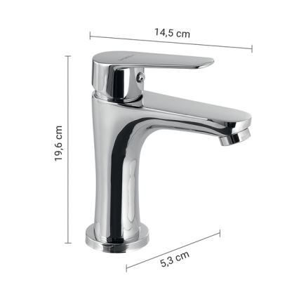 Gedy - praustuvo maišytuvas COMO 19,6 cm blizgus chromas