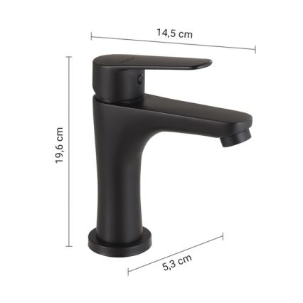 Gedy - praustuvo maišytuvas COMO 19,6 cm, matinė juoda