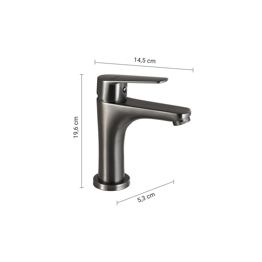 Gedy - Praustuvo maišytuvas COMO 19,6 cm metalinės pilkos spalvos
