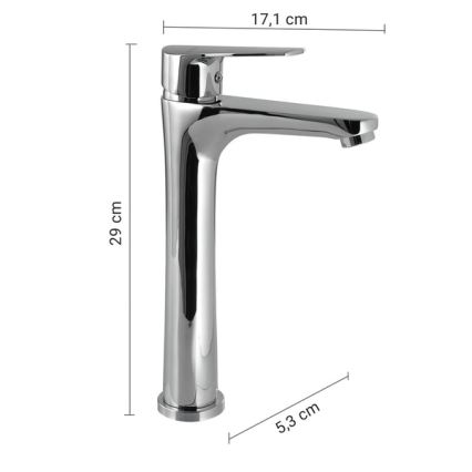 Gedy - praustuvo maišytuvas COMO 29 cm blizgus chromas