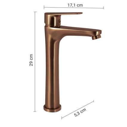 Gedy - praustuvo maišytuvas COMO 29 cm bronzinis