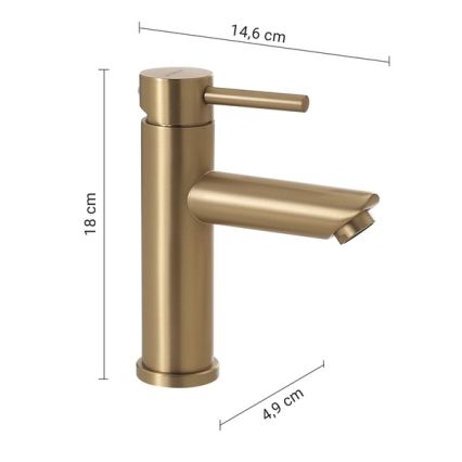 Gedy - Praustuvo maišytuvas GARDA 18 cm auksinis