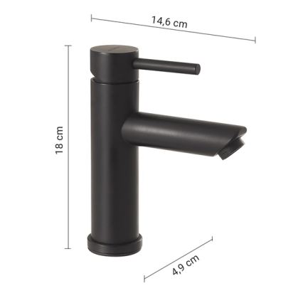 Gedy - Praustuvo maišytuvas GARDA 18 cm matinė juoda