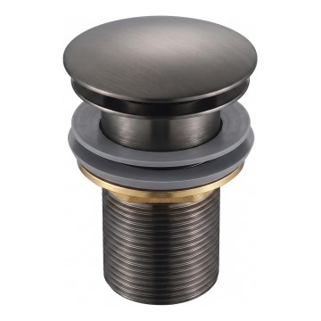 Gedy - Praustuvo nutekėjimo vožtuvas CLICK-CLACK, skersmuo 6,6 cm, metalinės pilkos spalvos