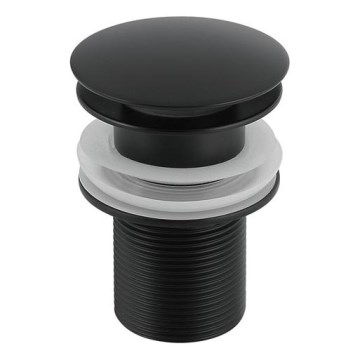 Gedy - Praustuvo uždarymo mechanizmas CLICK-CLACK skersmuo 6,6 cm matinė juoda