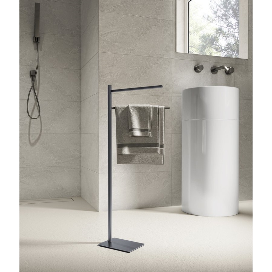 Gedy - rankšluosčių stovas TRILLY, 83,5 cm, metalinė pilka