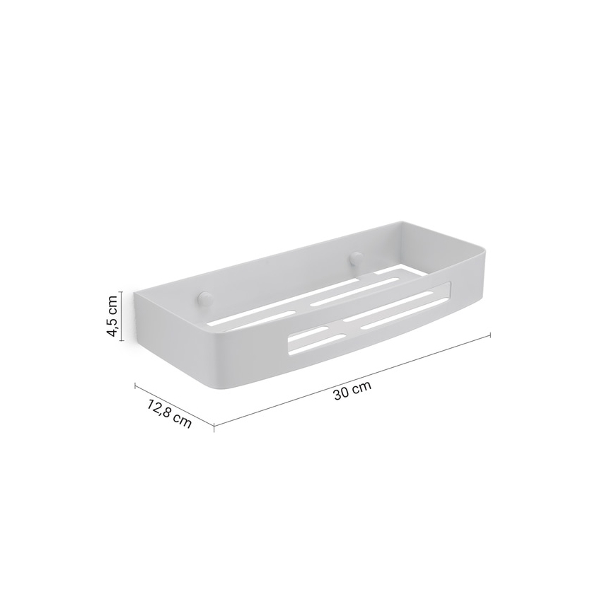 Gedy - Sieninė dušo lentyna SMART 30x12,8 cm balta
