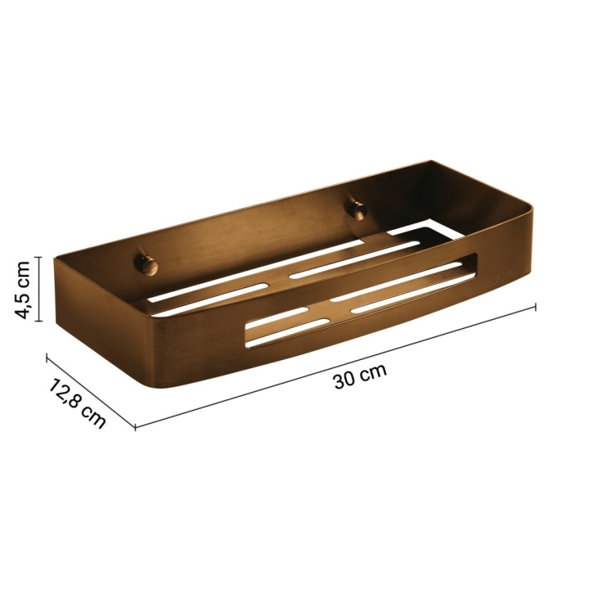 Gedy - Sieninė dušo lentyna SMART 30x12,8 cm bronzinė