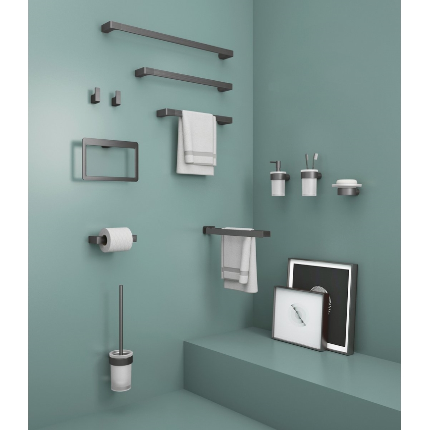 Gedy - Sieninė rankšluosčių kabykla PIRENEI 35,9 cm metalinė pilka