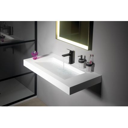 Gedy - Sieninis muilo dozatorius PIRENEI 110 ml pieninis stiklas/matinė juoda