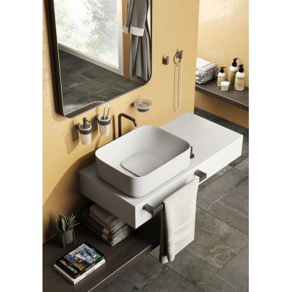 Gedy - Sieninis muilo dozatorius PIRENEI 110 ml pieninis stiklas/metalinė pilka