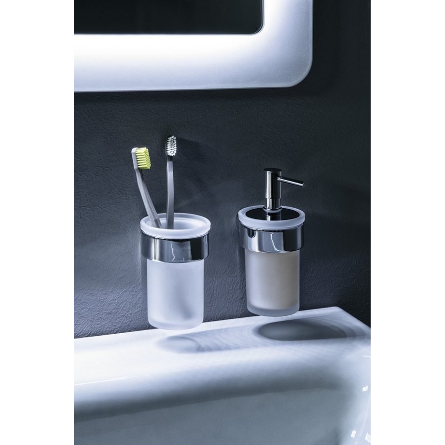 Gedy - Sieninis muilo dozatorius PIRENEI 110 mm pieniškas stiklas/blizgus chromas