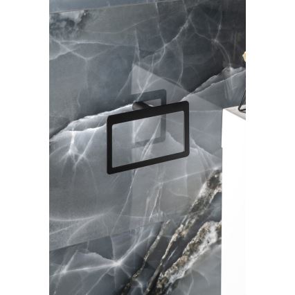 Gedy - Sieninis rankšluosčių laikiklis PIRENEI 15x23 cm matinė juoda