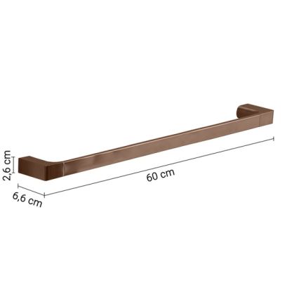 Gedy - Sieninis rankšluosčių laikiklis PIRENEI, 60 cm, bronzos spalvos