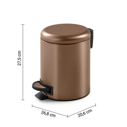 Gedy - šiukšliadėžė POTTY 5 l su lėtu uždarymu, bronzinė