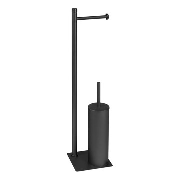 Gedy - Stovintis tualeto šepetys su tualetinio popieriaus laikikliu TRILLY matinė juoda