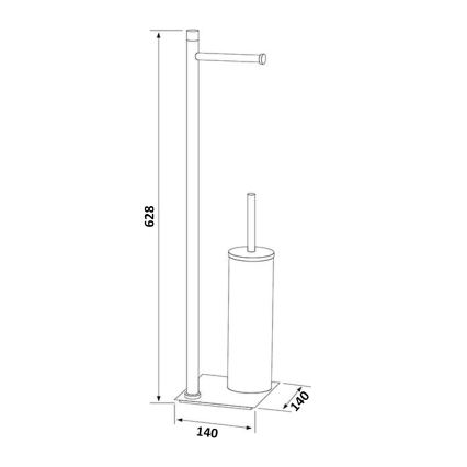 Gedy - TRILLY pastatomas tualeto šepetys su tualetinio popieriaus laikikliu, matinės baltos spalvos