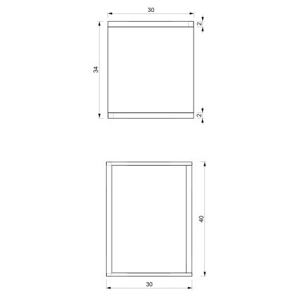 Gėlių stovas 40x30x34 cm baltas