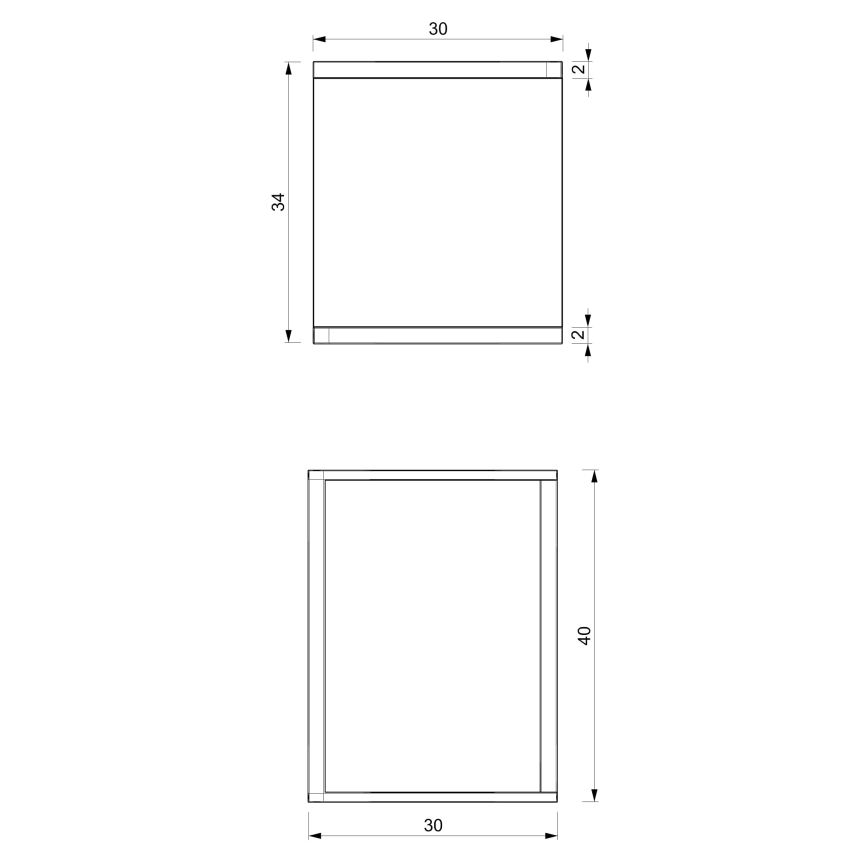 Gėlių stovas 40x30x34 cm baltas