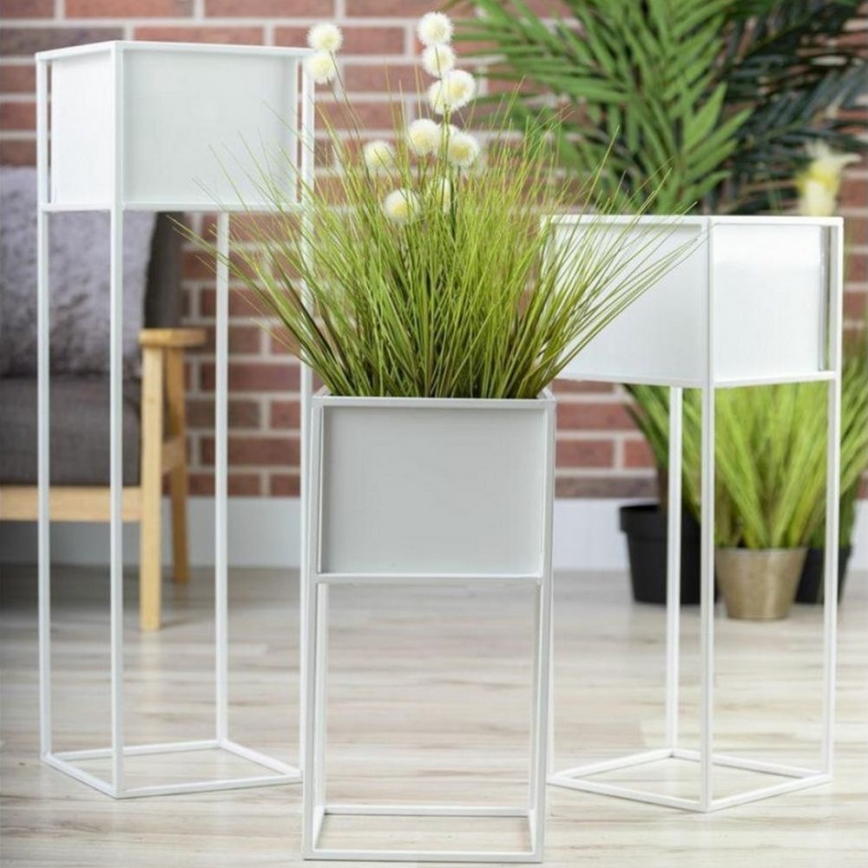 Gėlių stovas 70x24 cm baltas