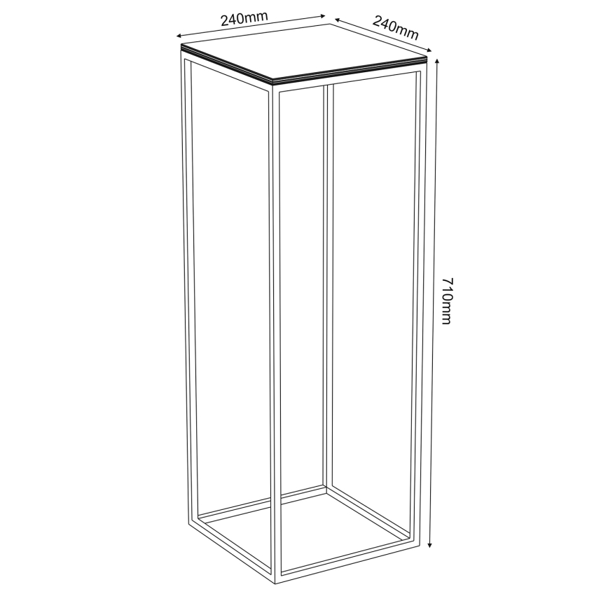 Gėlių stovas 70x24 cm juodas