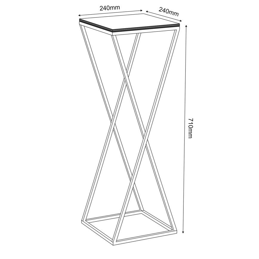 Gėlių stovas 70x24 cm juodas