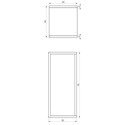 Gėlių stovas 70x30x34 cm baltas