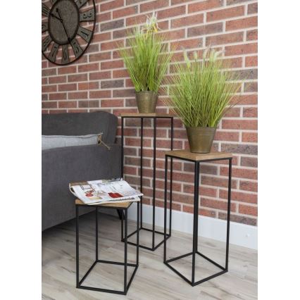 Gėlių stovas BASICLOFT 40x24 juodas/rudas