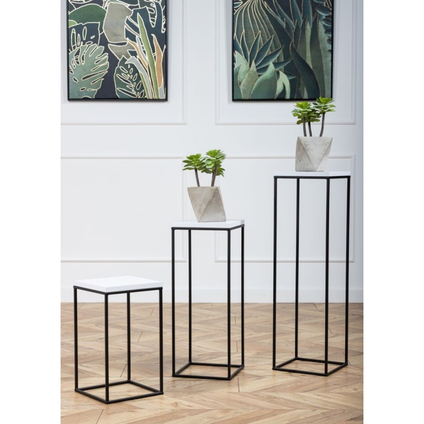 Gėlių stovas BASICLOFT 60x24 juoda/balta