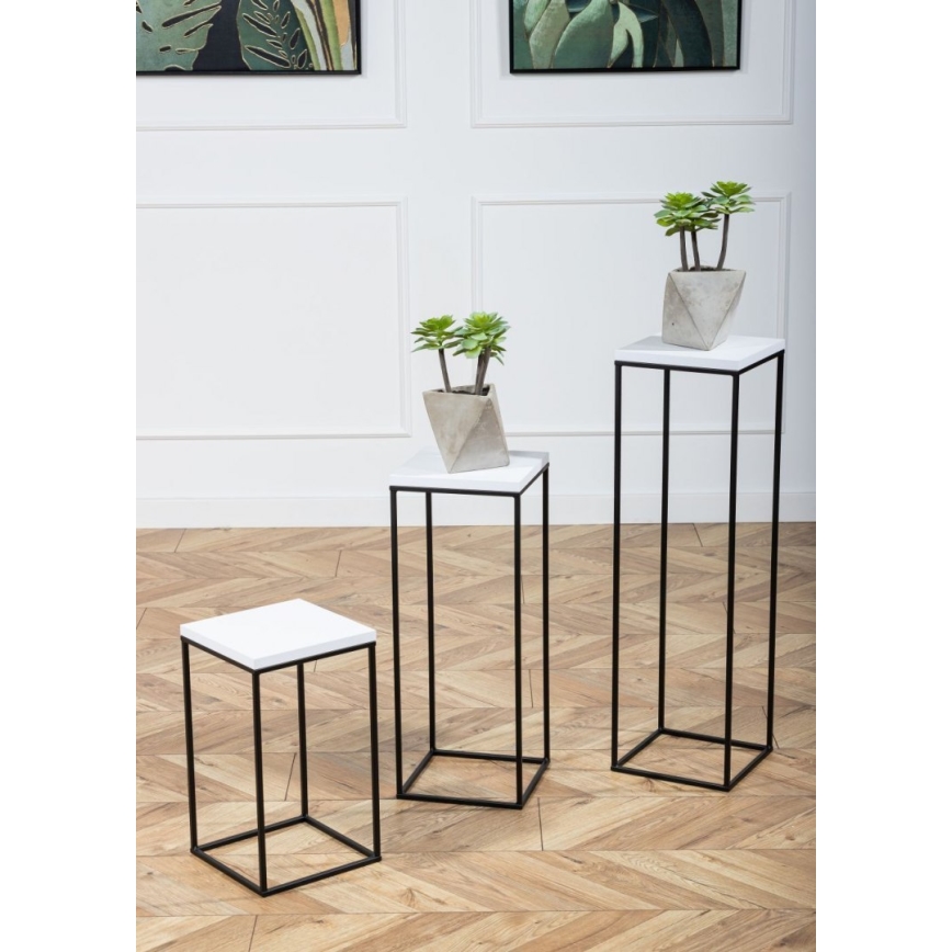 Gėlių stovas BASICLOFT 80x24 juoda/balta