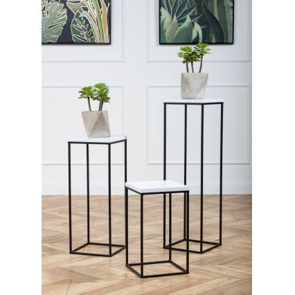 Gėlių stovas BASICLOFT 80x24 juoda/balta
