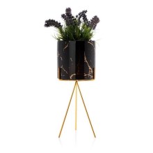 Gėlių stovas EMMA 32,5x13 cm juodas/auksinis