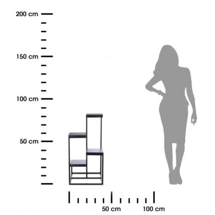 Gėlių stovas KASKADA 79x40 juodas