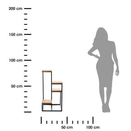 Gėlių stovas KASKADA 79x40 juodas/rudas
