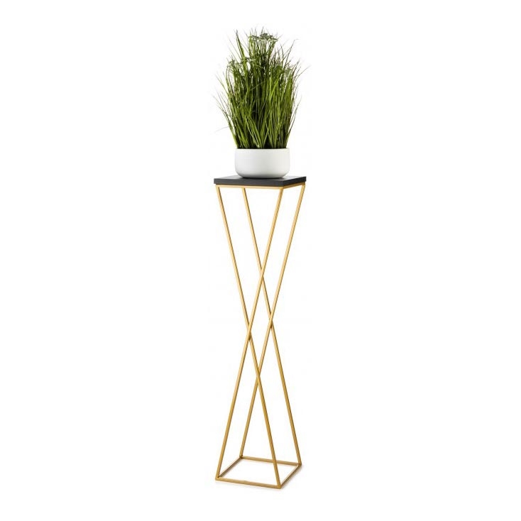 Gėlių stovas LOFT 100x24 cm auksinis/juodas