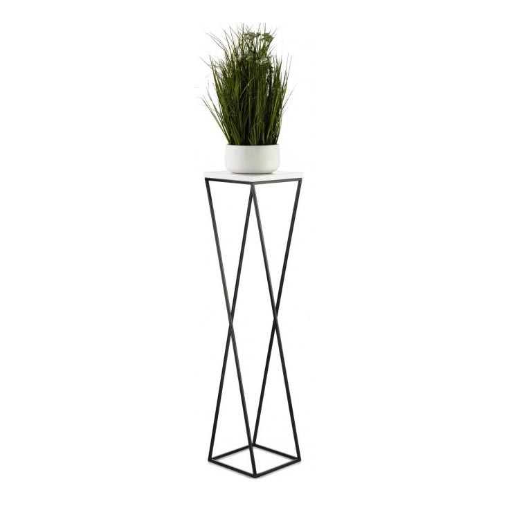 Gėlių stovas LOFT 100x24 cm juoda/balta