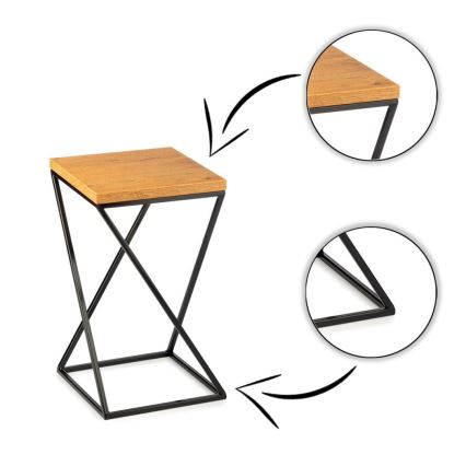 Gėlių stovas LOFT 40x24 cm juodas/rudas