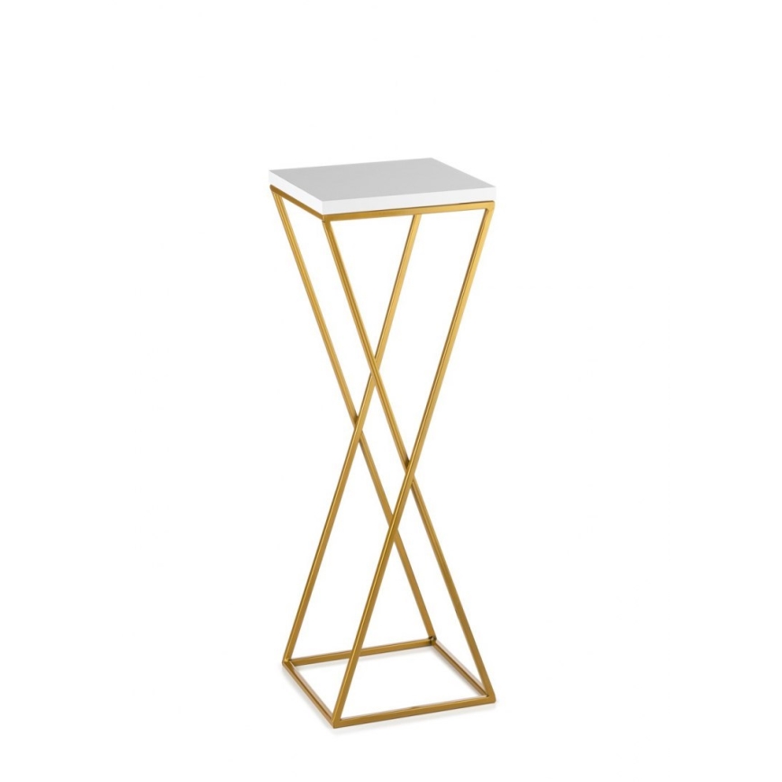 Gėlių stovas LOFT 70x24 cm auksinis/baltas