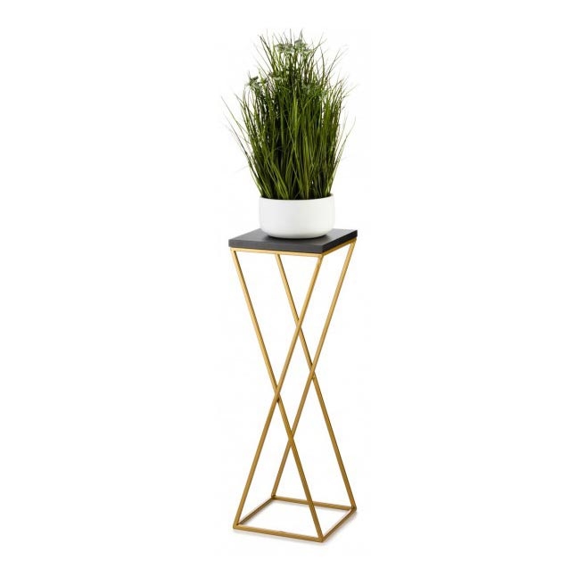 Gėlių stovas LOFT 70x24 cm auksinis/juodas