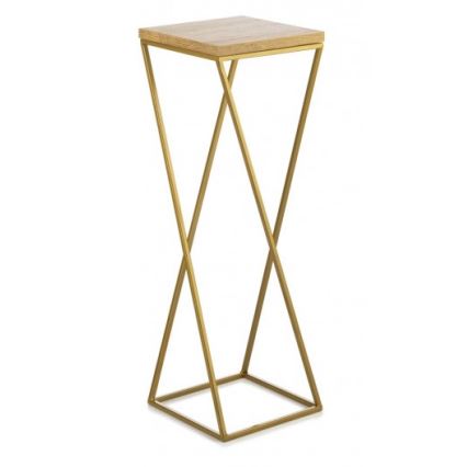 Gėlių stovas LOFT 70x24 cm auksinis/rudas