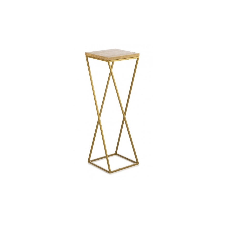 Gėlių stovas LOFT 70x24 cm auksinis/rudas