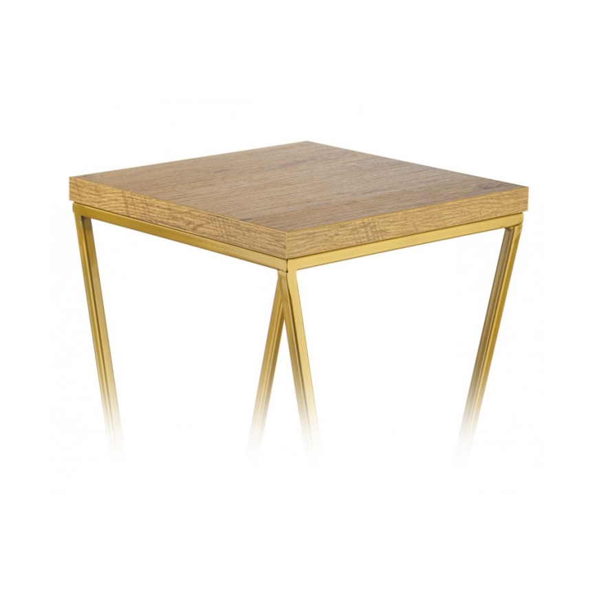 Gėlių stovas LOFT 70x24 cm auksinis/rudas
